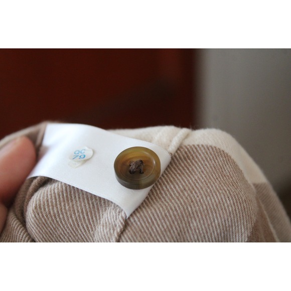 Everlane M Brown White Buffalo Check Organic Cotton Flannel Button Popover Shirt - Picture 10 of 10